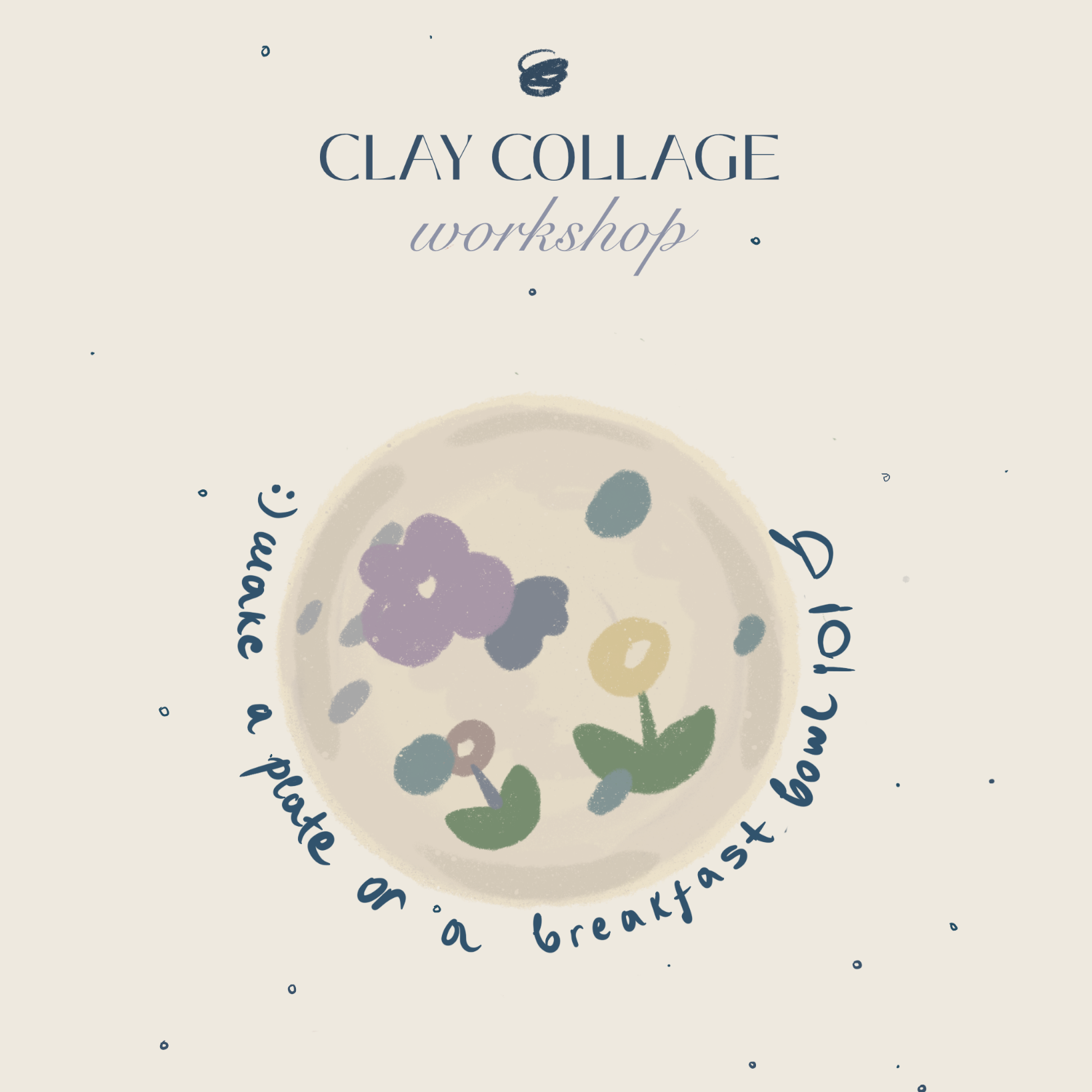 Announcement poster for a ceramic workshop in Belgrade