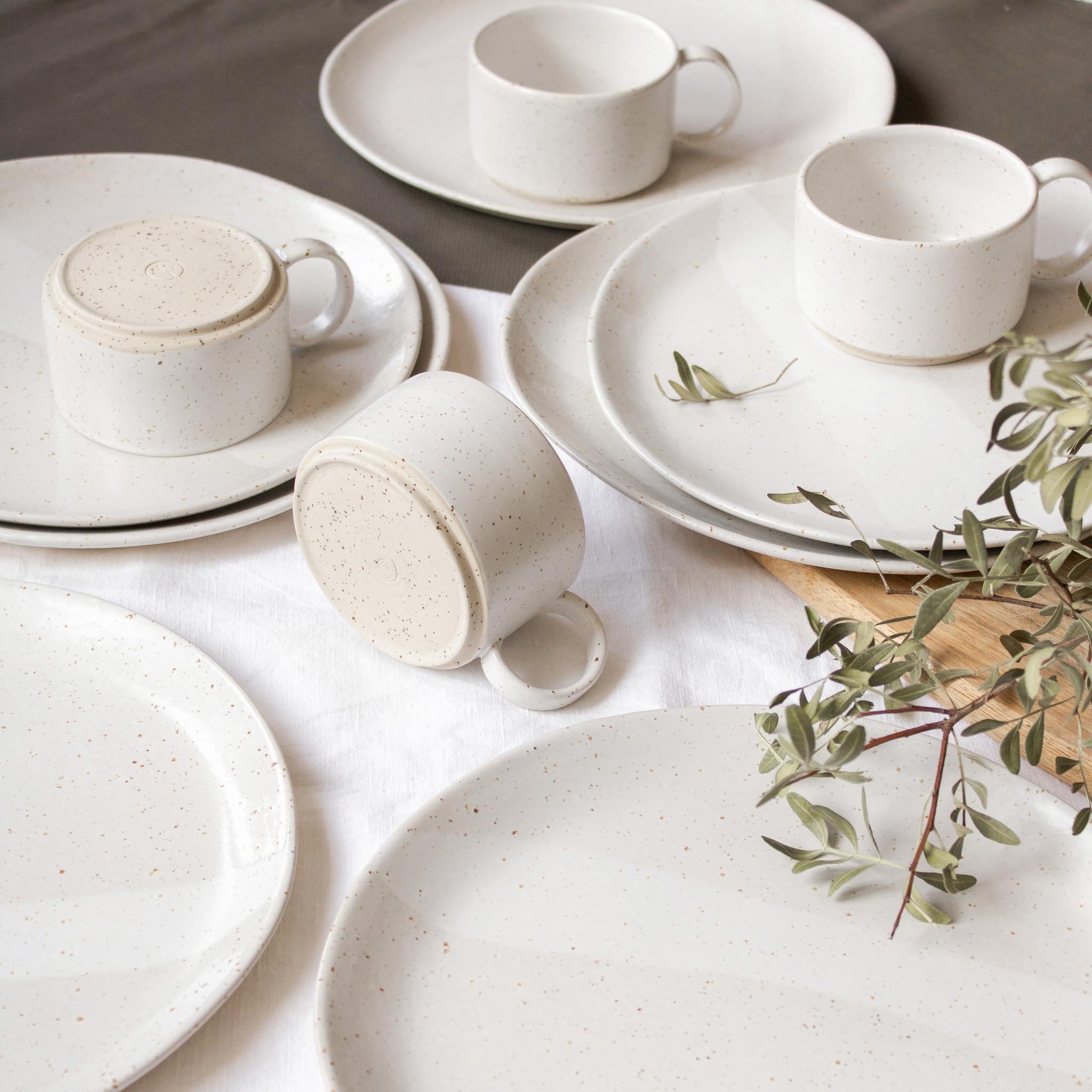Pure Speckled White Plate 26cm – MADE OF DUST CERAMICS